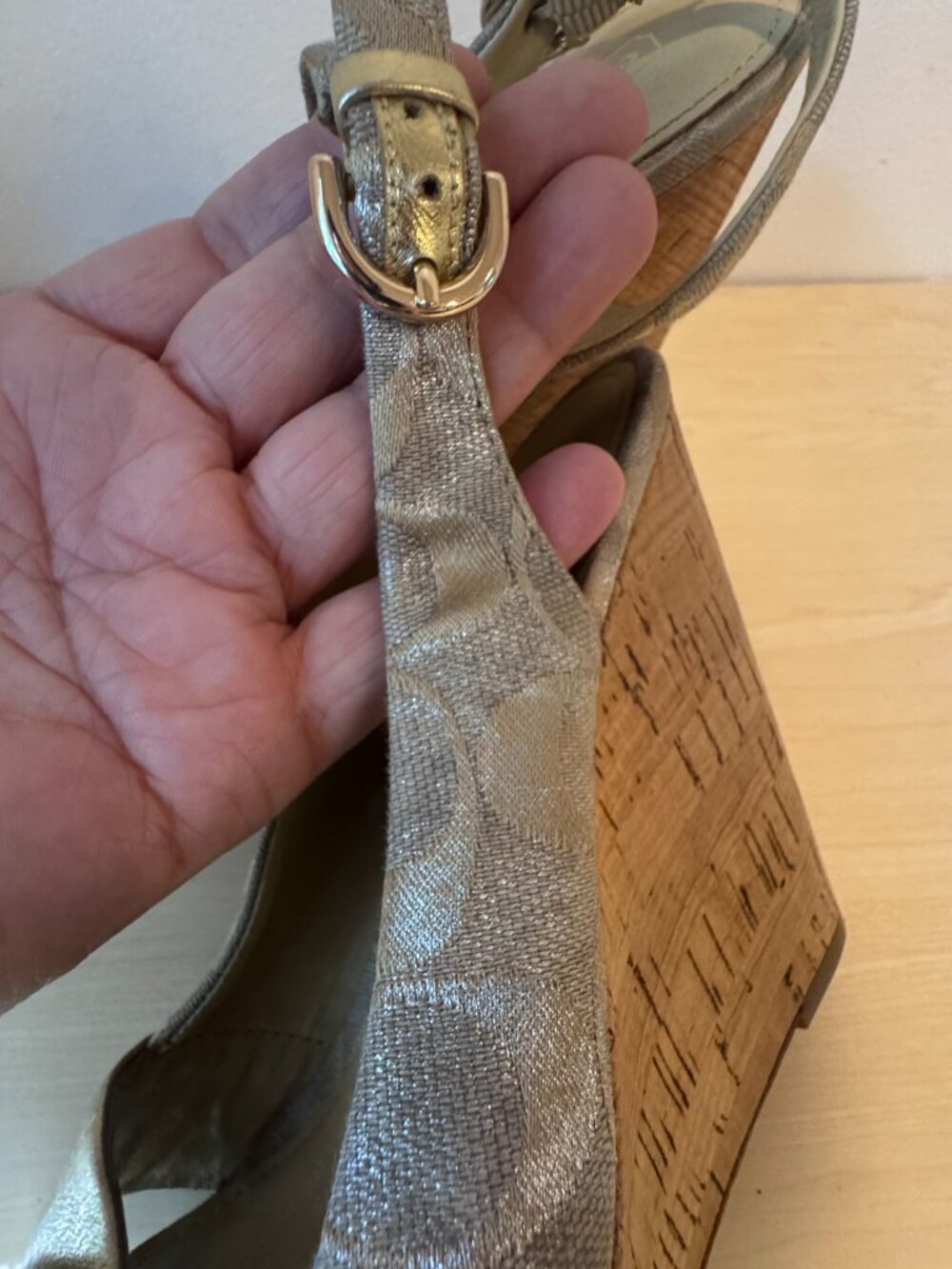 Coach Jessy Signature Cork Wedge Sandals – Gray – Women’s 7.5B 🤍🔥 - Picture 7 of 14